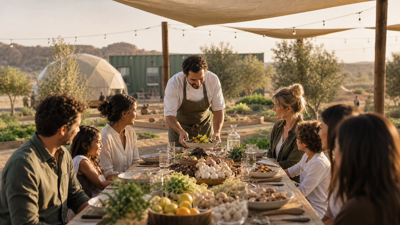 Community gathering at the farm